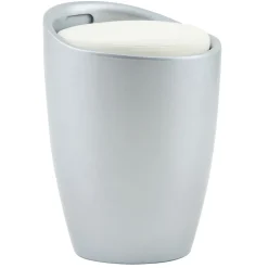 Tabouret coffre de rangement DANIEL, gris/blanc