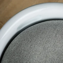 Tabouret coffre de rangement DANIEL, en plastique - Blanc et gris