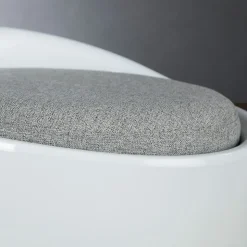 Tabouret coffre de rangement DANIEL, en plastique - Blanc et gris