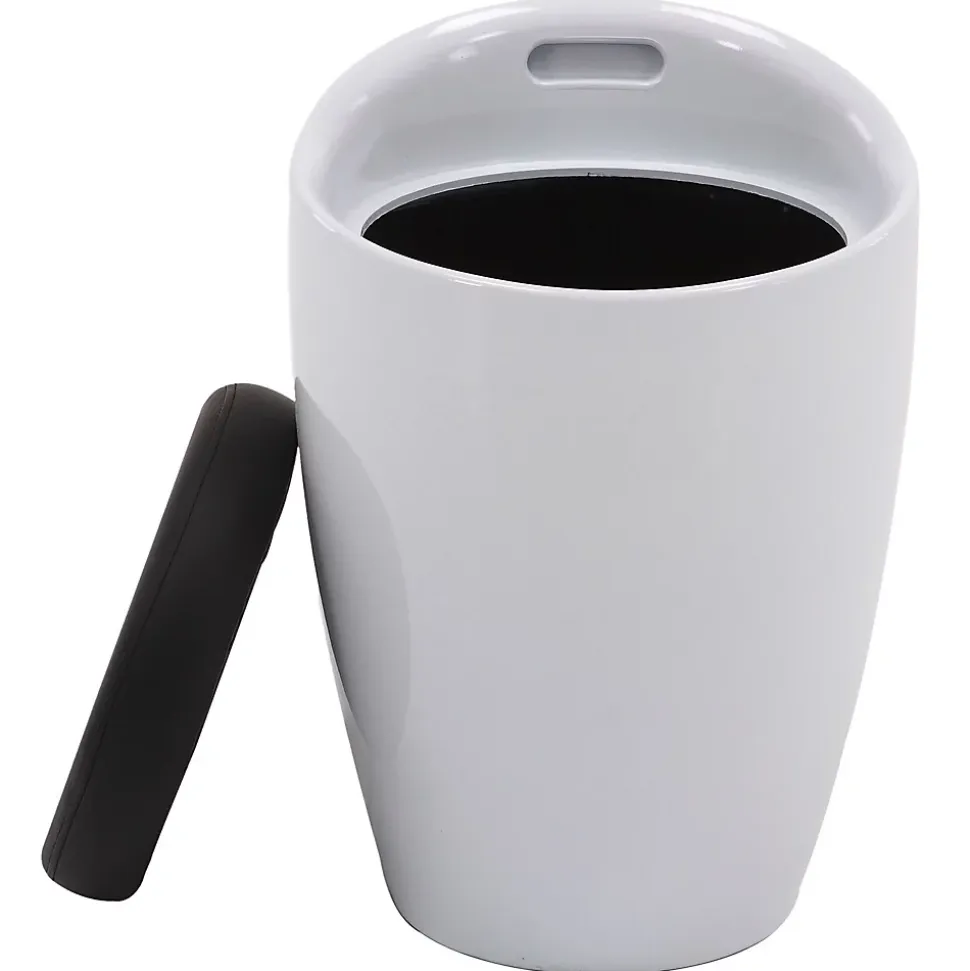 Tabouret coffre de rangement DANIEL, blanc/noir