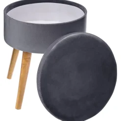 Tabouret coffre en velours Tess - H. 44 cm