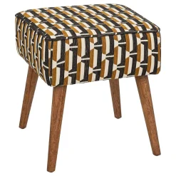 Tabouret d'appoint Chiara noir jaune moutarde et blanc - Atmosphera