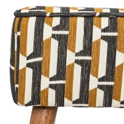 Tabouret d'appoint Chiara noir jaune moutarde et blanc - Atmosphera