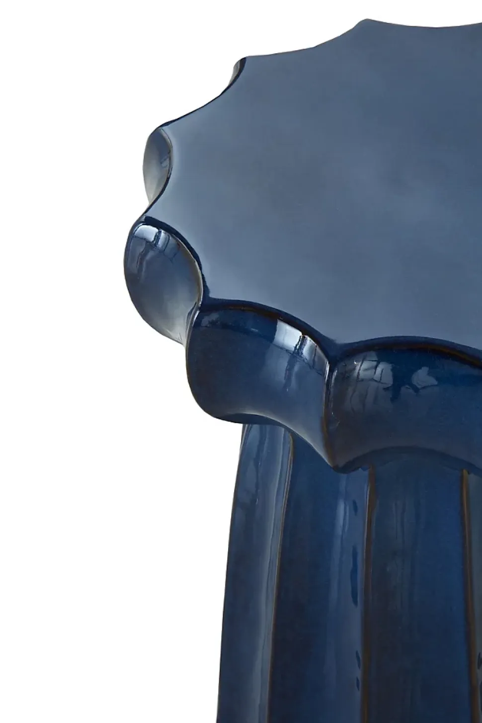 Tabouret de table en céramique bleu et blanc