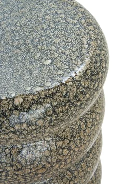 Tabouret de table en céramique noir et or