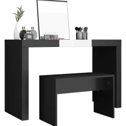 Tabouret de toilette Noir 70x35x45 cm Bois d'ingénierie vidaXL