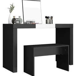 Tabouret de toilette Noir 70x35x45 cm Bois d'ingénierie vidaXL