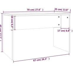 Tabouret de toilette Sonoma gris 70x35x45 cm Bois d'ingénierie vidaXL