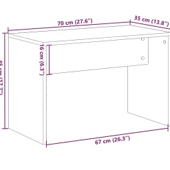 Tabouret de toilette vieux bois 70x35x45 cm bois d'ingénierie vidaXL