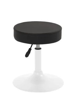 Tabouret de travail simili cuir rond rembourré , pivotant, hauteur réglable YU (noir blanc)