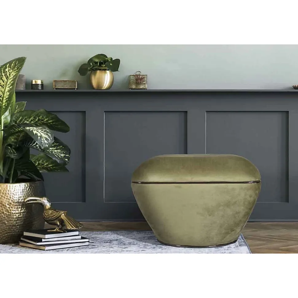 Tabouret Design "Contessa" 60cm Vert & Gris