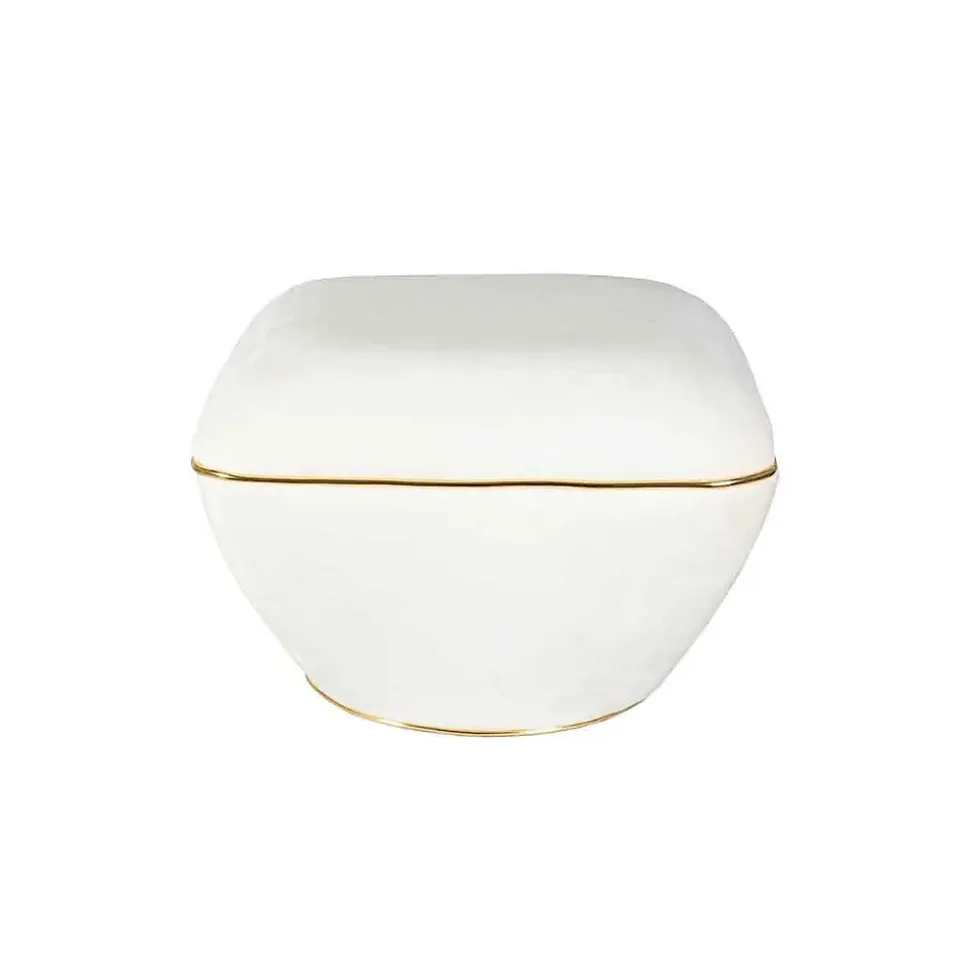 Tabouret Design "Contessa" 60cm Ivoire & Or