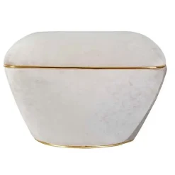 Tabouret Design "Contessa" 60cm Taupe & Or