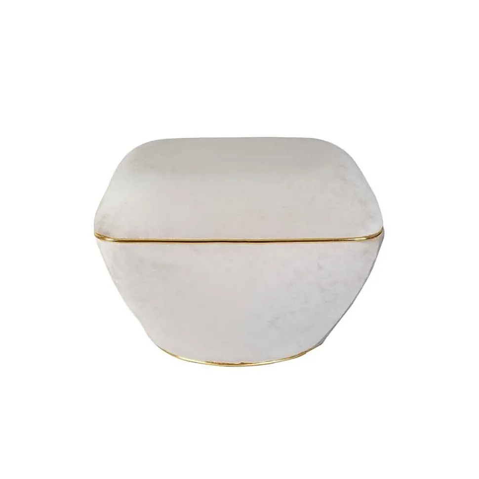 Tabouret Design "Contessa" 60cm Taupe & Or