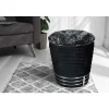 Tabouret Design en Tissu "Doric" 50cm Noir & Gris