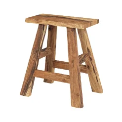 Tabouret en bois de teck recyclé H45 cm - Bob