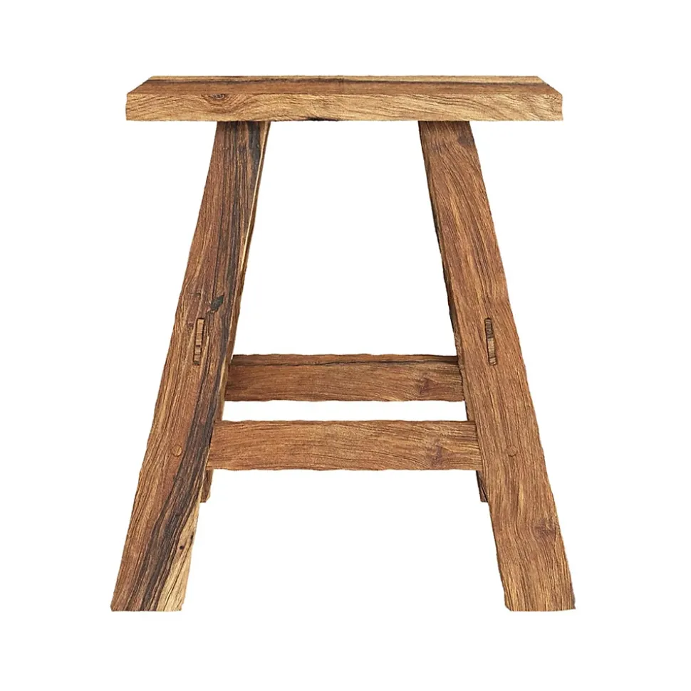 Tabouret en bois de teck recyclé H45 cm - Bob