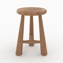 Tabouret en bois d'orme H42 cm - Toby