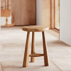 Tabouret en bois d'orme H42 cm - Toby