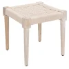 Tabouret en bois et corde blanc cassé - AGRA 7285