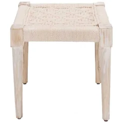 Tabouret en bois et corde blanc cassé - AGRA 7285