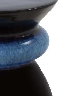 Tabouret en céramique couleur bleu marine