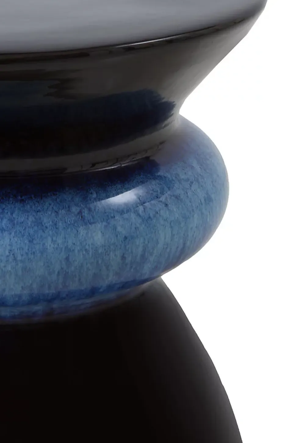 Tabouret en céramique couleur bleu marine