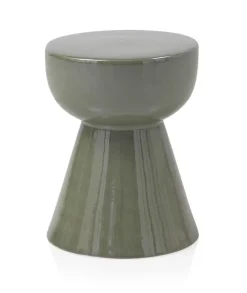 Tabouret en céramique couleur vert