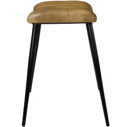 Tabouret en cuir camel matelassé - Bidar