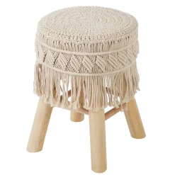 Tabouret en macramé Savana - H 42 cm
