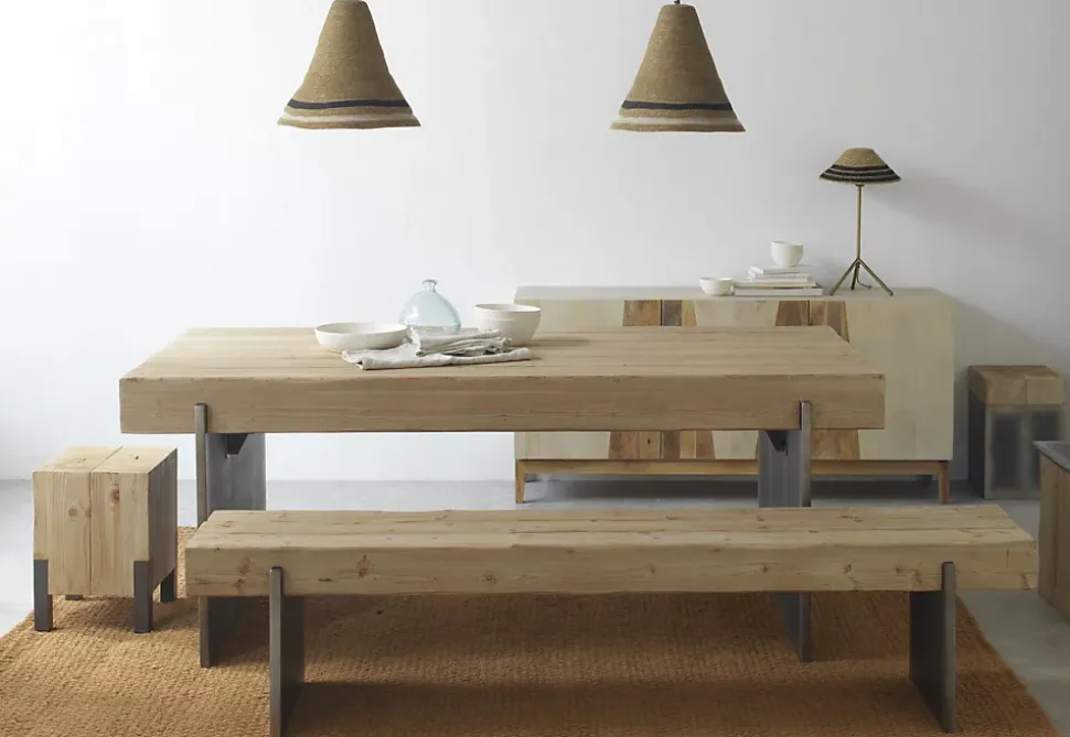 Tabouret en placage d'épicéa avec pieds laqués couleur métal