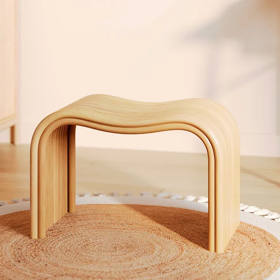 Tabouret en rotin naturel 68 cm - Wave