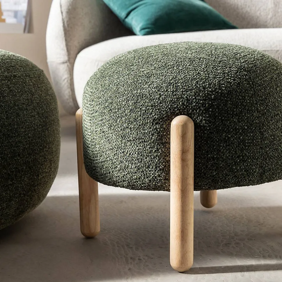 Tabouret en tissu bouclette Nério