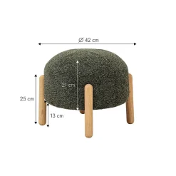 Tabouret en tissu bouclette Nério