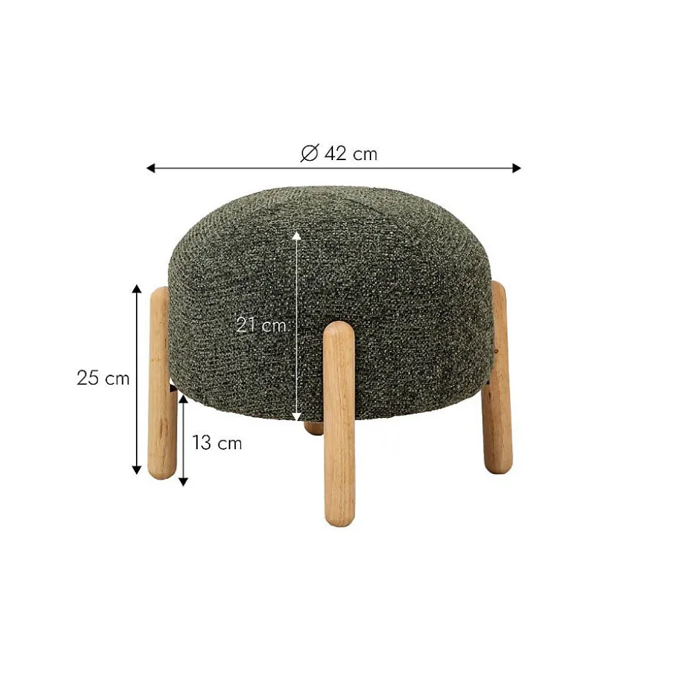 Tabouret en tissu bouclette Nério