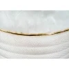 Tabouret en Tissu "Doric" 50cm Ivoire & Or