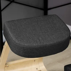Tabouret ergonomique - siège assis à genoux - chaise à genoux grand confort - bois bouleau polyester noir