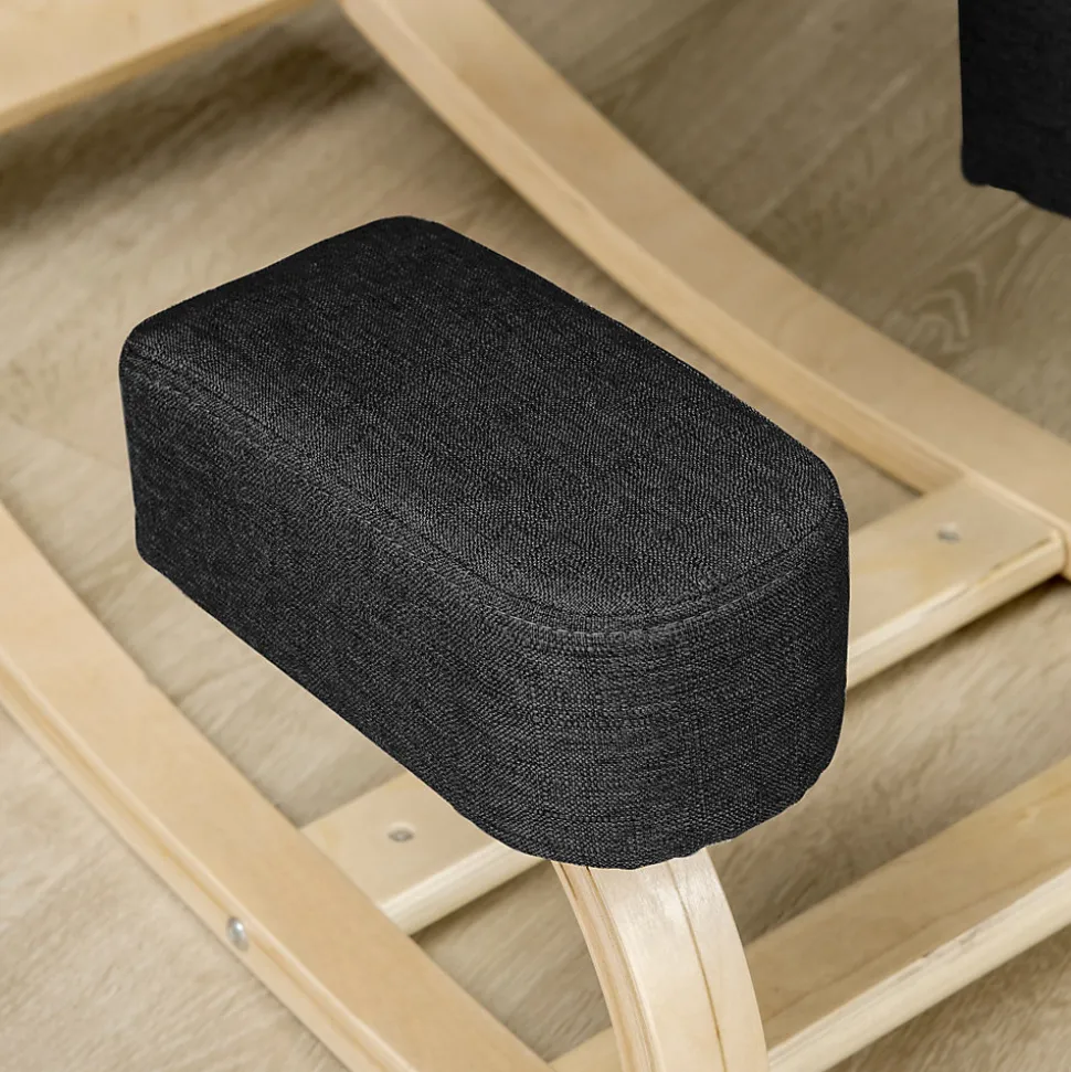 Tabouret ergonomique - siège assis à genoux - chaise à genoux grand confort - bois bouleau polyester noir