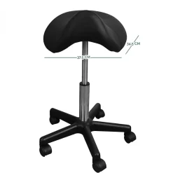 Tabouret ergonomique, selle de cheval à roulettes réglable en hauteur et pivotable - Noir - Vivezen