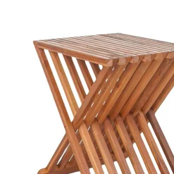 Tabouret Erto en Teck Naturel - 40x35x45 cm, Élégance et Confort pour Votre Intérieur