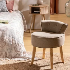 Tabouret Firmin pin beige 58x49x46cm - Atmosphera