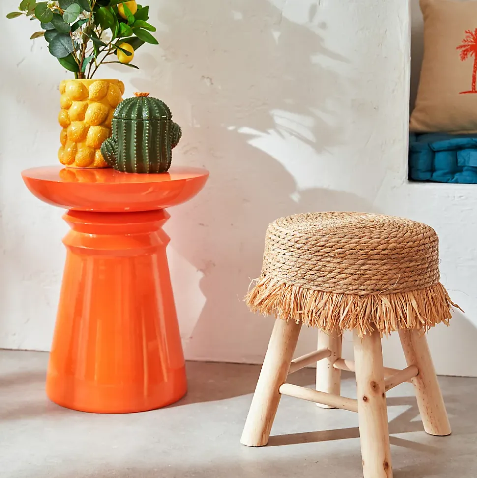 Tabouret Gimpo pin beige D30x40cm - Atmosphera