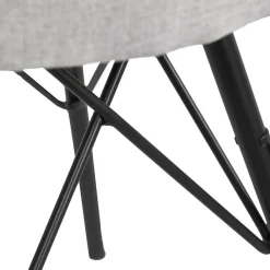Tabouret H. 45 cm tissu chiné gris clair et pieds en métal - IDA 7483