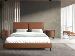 Tabouret Moderne en Similicuir Marron pour Chambre à Coucher
