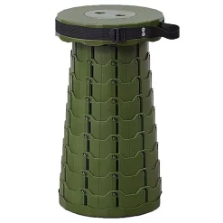 Tabouret pliable - Télescopique - Camping - Kaki kaki/vert foncé