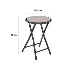 Tabouret pliant Velours Gris - 5Five