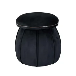 Tabouret Rond Design "Corin" 55cm Noir & Gris