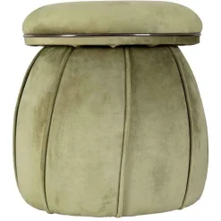 Tabouret Rond Design "Corin" 55cm Vert & Gris