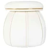 Tabouret Rond Design "Corin" 55cm Ivoire & Or