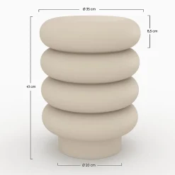 Tabouret rond en métal gris H41 cm - Félicie